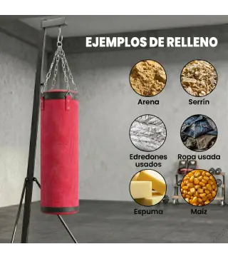 Soporte para Saco de Boxeo de Pie de Acero con Altura Ajustable 175–220 cm y 185–231 cm Base Pesada y Bolsa de Arena