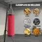 Soporte para Saco de Boxeo de Pie de Acero con Altura Ajustable 175–220 cm y 185–231 cm Base Pesada y Bolsa de Arena