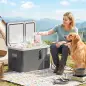 Nevera Portátil Eléctrica con Compresor 35L Doble Zona Control App Luz LED Pantalla para Coche y Camping Negro