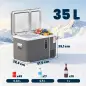Nevera Portátil Eléctrica con Compresor 35L Doble Zona Control App Luz LED Pantalla para Coche y Camping Negro
