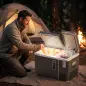 Nevera Portátil Eléctrica con Compresor 35L Doble Zona Control App Luz LED Pantalla para Coche y Camping Negro