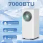 Aire Acondicionado Portátil 7000 BTU 4 en 1 Enfriamiento Deshumidificador Ventilador Modo de Sueño para 26 m² Blanco