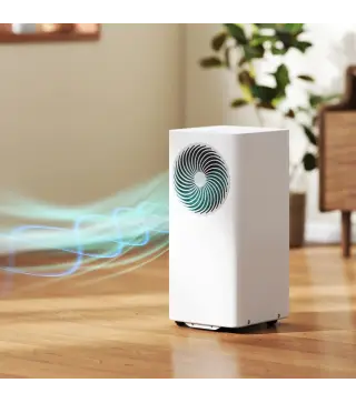 Aire Acondicionado Portátil 9000 BTU 4 en 1 Enfriamiento Deshumidificador Ventilador Modo de Sueño para 33 m² Blanco