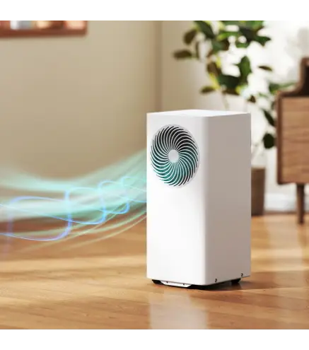 Aire Acondicionado Portátil 9000 BTU 4 en 1 Enfriamiento Deshumidificador Ventilador Modo de Sueño para 33 m² Blanco