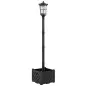 Farola Solar Exterior de Jardín con Macetero 2 Modos de Brillo 100/50 lm IP44 Encendido/Apagado Automático Negro