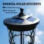 Farola Solar Exterior de Jardín con Macetero 2 Modos de Brillo 100/50 lm IP44 Encendido/Apagado Automático Negro