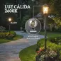 Farola Solar Exterior de Jardín con Macetero 2 Modos de Brillo 100/50 lm IP44 Encendido/Apagado Automático Negro