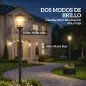 Farola Solar Exterior de Jardín con Macetero 2 Modos de Brillo 100/50 lm IP44 Encendido/Apagado Automático Negro