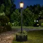 Farola Solar Exterior de Jardín con Macetero 2 Modos de Brillo 100/50 lm IP44 Encendido/Apagado Automático Negro