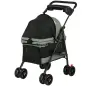Cochecito para Perros Plegable de 4 Ruedas de EVA Giratorio y Freno Ventanas de Malla Cojín Lavable Portavasos Gris