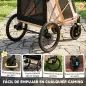 Carrito para Perros Plegable hasta 20 kg con Ruedas Grandes Suspensión y Freno Ventanas de Malla Cojín Marrón Claro