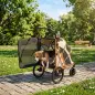 Carrito para Perros Plegable hasta 20 kg con Ruedas Grandes Suspensión y Freno Ventanas de Malla Cojín Marrón Claro