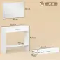 Recibidor de Entrada con Espejo Cajón y Estante Mueble de Recibidor para Pasillo 91,5x27,9x85,5 cm Blanco Recibidor de Entrada con Espejo Cajón y Estante Mueble de Recibidor para Pasillo 91,5x27,9x85,5 cm Blanco