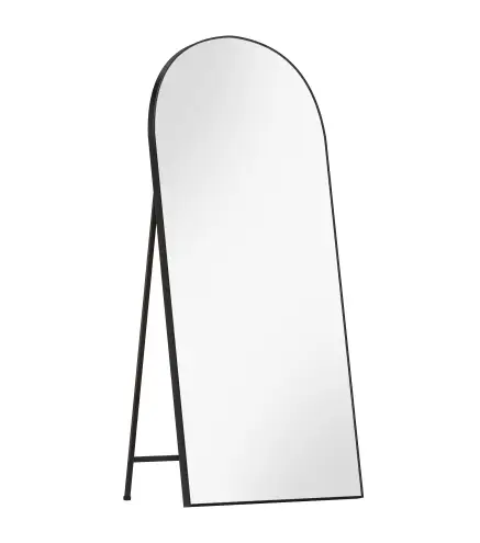 Espejo de Cuerpo Entero 180x80 cm Marco de Aluminio Independiente Apoyado y de Pared Negro