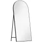 Espejo de Cuerpo Entero 180x80 cm Marco de Aluminio Independiente Apoyado y de Pared Negro