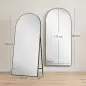 Espejo de Cuerpo Entero 180x80 cm Marco de Aluminio Independiente Apoyado y de Pared Negro