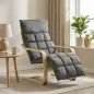 Butaca de Salón Tapizada en Lino con Reposapiés con Balanceo Suave Respaldo Alto Asiento Amplio Gris