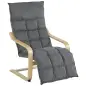 Butaca de Salón Tapizada en Lino con Reposapiés con Balanceo Suave Respaldo Alto Asiento Amplio Gris