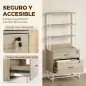 Mueble Archivador con Estantería 2 Cajones Encimera para Impresora Cerradura para A4 Letter Legal Roble Mueble Archivador con Estantería 2 Cajones Encimera para Impresora Cerradura para A4 Letter Legal Roble