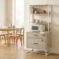 Mueble Archivador con Estantería 2 Cajones Encimera para Impresora Cerradura para A4 Letter Legal Roble Mueble Archivador con Estantería 2 Cajones Encimera para Impresora Cerradura para A4 Letter Legal Roble