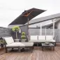 Sombrilla de Jardín Rectangular 200x150x235 cm Inclinable con Anti-UV y Poste de Madera para Terraza Patio Gris Oscuro