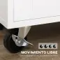 Isla de Cocina con Ruedas con Cajón 2 Puertas Especiero Barra para Paños y Estante Ajustable 109x40x89 cm Blanco Isla de Cocina con Ruedas con Cajón 2 Puertas Especiero Barra para Paños y Estante Ajustable 109x40x89 cm Blanco