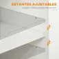 Isla de Cocina con Ruedas con Cajón 2 Puertas Especiero Barra para Paños y Estante Ajustable 109x40x89 cm Blanco Isla de Cocina con Ruedas con Cajón 2 Puertas Especiero Barra para Paños y Estante Ajustable 109x40x89 cm Blanco