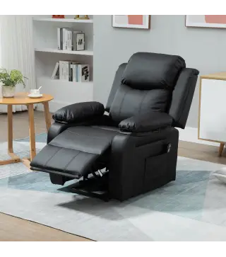 Sillón Relax Levanta Personas Sillón Elevador con Control Remoto Reclinación Eléctrica 160° Reposapiés 76x90x105cm Negro