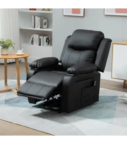 Sillón Relax Levanta Personas Sillón Elevador con Control Remoto Reclinación Eléctrica 160° Reposapiés 76x90x105cm Negro