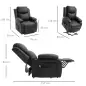 Sillón Relax Levanta Personas Sillón Elevador con Control Remoto Reclinación Eléctrica 160° Reposapiés 76x90x105cm Negro Sillón Relax Levanta Personas Sillón Elevador con Control Remoto Reclinación Eléctrica 160° Reposapiés 76x90x105cm Negro