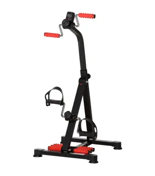 Pedales Estáticos Personas Mayores de Piernas y Brazos Altura Ajustable 75-97 cm Pantalla LCD y Rodillo Masajeador