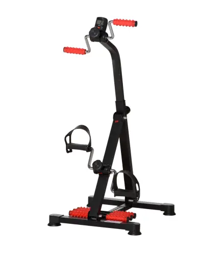 Pedales Estáticos Personas Mayores de Piernas y Brazos Altura Ajustable 75-97 cm Pantalla LCD y Rodillo Masajeador