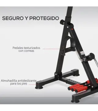 Pedales Estáticos Personas Mayores de Piernas y Brazos Altura Ajustable 75-97 cm Pantalla LCD y Rodillo Masajeador