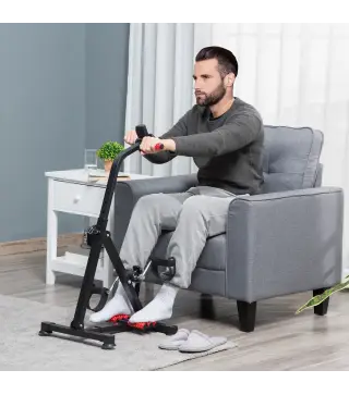 Pedales Estáticos Personas Mayores de Piernas y Brazos Altura Ajustable 75-97 cm Pantalla LCD y Rodillo Masajeador
