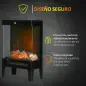 Chimenea Eléctrica 1000W/2000W Calentador de Chimenea con Llama LED Ajustable hasta 15-20 m² 40,5x20x62 cm Negro Chimenea Eléctrica 1000W/2000W Calentador de Chimenea con Llama LED Ajustable hasta 15-20 m² 40,5x20x62 cm Negro