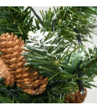 Árbol de Navidad Artificial con Luces LED Altura 230 cm con 1051 Ramas 45 Piñas Apertura Automática Base Plegable