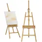 Caballete de pintura plegable en haya con altura y ángulo ajustables 65x110x180-235 cm Madera Natural Caballete de pintura plegable en haya con altura y ángulo ajustables 65x110x180-235 cm Madera Natural