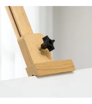 Caballete de pintura plegable en haya con altura y ángulo ajustables 65x110x180-235 cm Madera Natural