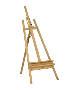 Caballete de pintura plegable en haya con altura y ángulo ajustables 65x110x180-235 cm Madera Natural