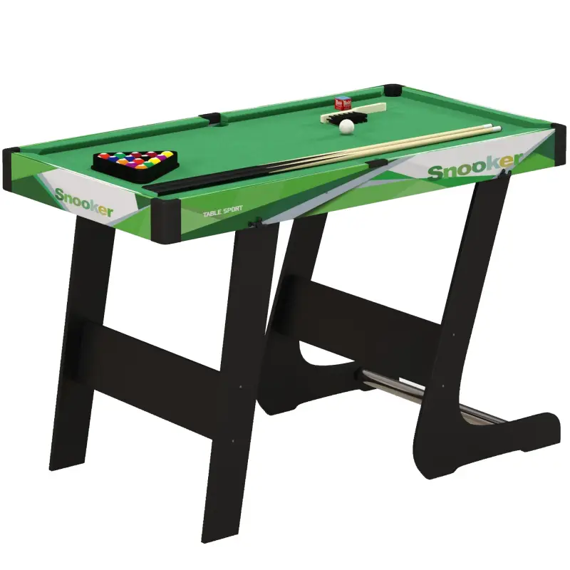 Mesa de Billar Plegable 104 cm con 16 Bolas 2 Tacos Tiza Triángulo y Cepillo para Niños y Adultos Verde