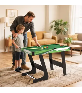 Mesa de Billar Plegable 104 cm con 16 Bolas 2 Tacos Tiza Triángulo y Cepillo para Niños y Adultos Verde
