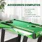 Mesa de Billar Plegable 104 cm con 16 Bolas 2 Tacos Tiza Triángulo y Cepillo para Niños y Adultos Verde