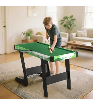 Mesa de Billar Plegable 104 cm con 16 Bolas 2 Tacos Tiza Triángulo y Cepillo para Niños y Adultos Verde