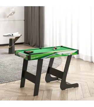 Mesa de Billar Plegable 104 cm con 16 Bolas 2 Tacos Tiza Triángulo y Cepillo para Niños y Adultos Verde