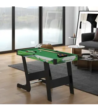 Mesa de Billar Plegable 104 cm con 16 Bolas 2 Tacos Tiza Triángulo y Cepillo para Niños y Adultos Verde