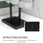 Toallero de Pie de Metal Toallero Escalera de Baño con 2 Barras en Forma de T Estilo Moderno 50x18,5x85 cm Negro