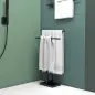 Toallero de Pie de Metal Toallero Escalera de Baño con 2 Barras en Forma de T Estilo Moderno 50x18,5x85 cm Negro