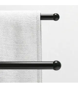 Toallero de Pie de Metal Toallero Escalera de Baño con 2 Barras en Forma de T Estilo Moderno 50x18,5x85 cm Negro