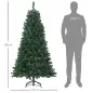 Árbol de Navidad Artificial 180 cm con 760 Ramas de Alambre de Memoria y Base Plegable Árbol de Navideño Verde