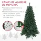 Árbol de Navidad Artificial 180 cm con 760 Ramas de Alambre de Memoria y Base Plegable Árbol de Navideño Verde